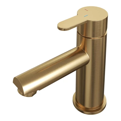 Afbeelding van Brauer Gold Edition Wastafelmengkraan opbouw laag model d PVD geborsteld goud