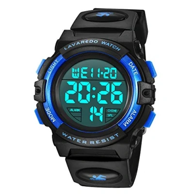 Afbeelding van BEN NEVIS Kinderhorloge Jongens 5ATM waterdicht Sport buiten Siliconen polshorloge met alarm/stopwatch/LED licht/schokbestendig/datum
