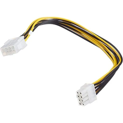 Afbeelding van PremiumCord PC voeding verlengkabel 8 pins stekker bus 0,28 m