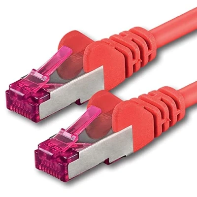Afbeelding van 1aTTack.de 15m rood 1 stuk netwerkkabel Cat6a (10Gb/s) S FTP CAT 6a Lanka kabel GHMT gecertificeerd PIMF 500 MHz Cat5 Cat5e Cat6 Cat7 voor switch, router, modem, internet