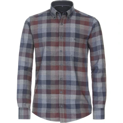 Afbeelding van Casamoda Freizeit Kariert Casual FIT Overhemd, Heren, Maat: 3XL, Dunkelrot