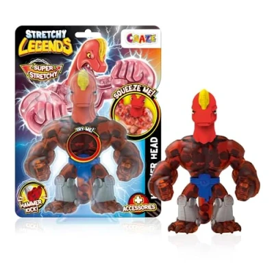 Afbeelding van CRAZE Legenends Stretchy Hamer Head elastische actiefiguren voor kinderen, rekbare superheldenfiguren te verzamelen met slijmvulling