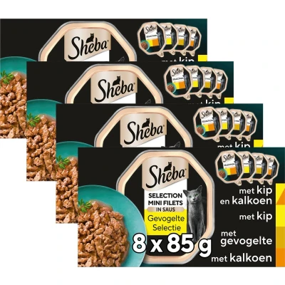 Afbeelding van 4x Sheba Mini Filets Alu Saus Gevogelte 680 gr