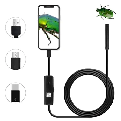 Afbeelding van QiCheng&amp;LYS USB Android endoscoop 2,0 megapixel CMOS HD 2 in 1 waterdichte inspectiecamera stijve slangkabel voor smartphone tablet apparaat (2m)