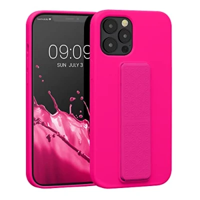 Afbeelding van kwmobile back cover voor smartphone geschikt Apple iPhone 12 Pro Max 1x beschermhoesje van kunststof In neon roze