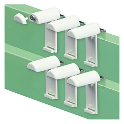Afbeelding van KLEMMFLEX Klemhouder kort met metalen beugel, voor Klemmfix rolgordijn, dubbel duo zonder boren om te klemmen en lijmen, 6 stuks, als accessoire ophanging, bevestiging