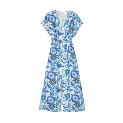 Afbeelding van GARCIA Midi Jurk Allover Print Blauw L