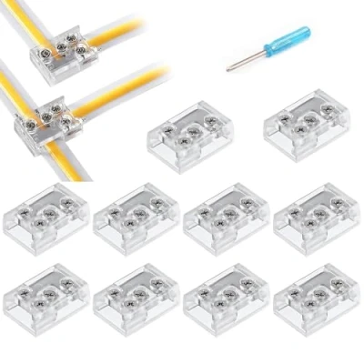 Afbeelding van YUTOKEER Daiwu 10 delige LED connector voor ledstrips, 2 polig (8 mm T/L)