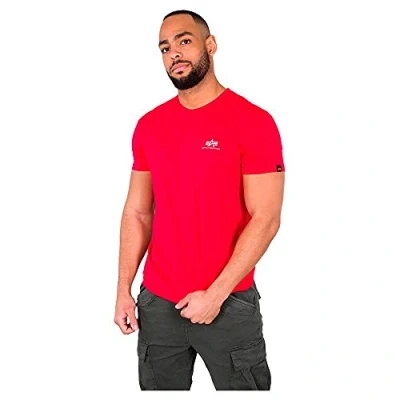 Afbeelding van Alpha Industries Small LOGO Tshirt print, Heren, Maat: XS, Red