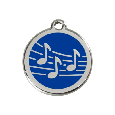 Afbeelding van Music Navy roestvrijstalen hondenpenning medium/gemiddeld dia. 3 cm RedDingo