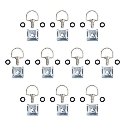 Afbeelding van Oldbones Motorfiets Race Bevestigingsmiddelen Quick Release D Ring Type C 14mm Matt Sliver (10 Pack)