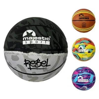 Afbeelding van Majestic Sport Basketballen voor kinderen, jongeren en volwassenen, maat 7, basketbal outdoor, indoor, rebel