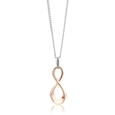 Afbeelding van Miore 18Kt Roosgoud en Zilveren Infinity Ketting Verguld 45 cm