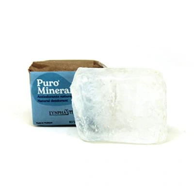 Afbeelding van Kristal deodorant ruwe steen 100% natuurlijke&quot;Puro Mineral&quot; Aluin voor dames en heren Geurloze 80/120 gr