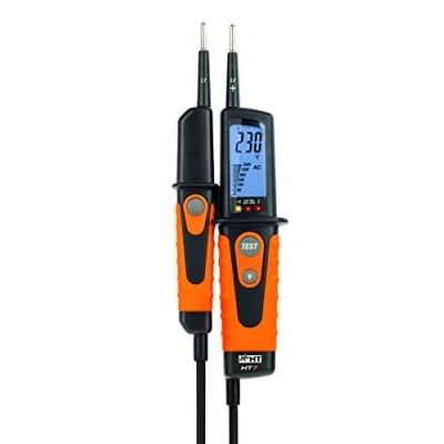 Afbeelding van HT Instruments digitale spanningszoeker, met belastingsschakeling, 0 V tot 690 AC/DC, CAT IV 600 V, HT7, zwart, oranje