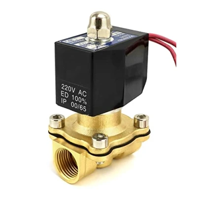 Afbeelding van QWORK® magneetventiel 220V, 1/2&#039;&#039;G, messing, voor water lucht gas olie, DN15