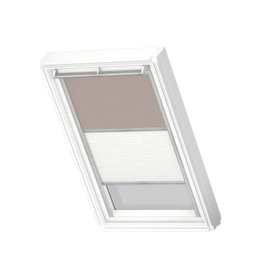 Afbeelding van VELUX Origineel Verduisterend Rolgordijn Plus Plissé (DFD), Zilveren Kozijn, M04, 304, 1, Light Taupe