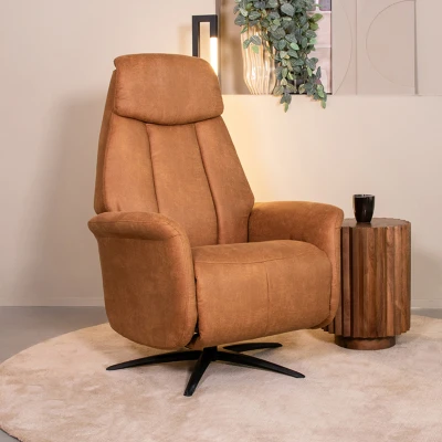 Afbeelding van Label51 Oslo elektrische fauteuil taupe microsuède Stof