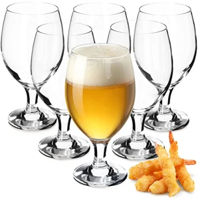 Afbeelding van KADAX bierglazen, bierglazen van glas, biertulpen, tarweglazen voor donker en licht bier, ambachtelijke bierpul, pilsner bierglas, bierbeker (400 ml, 6 stuks, transparant)
