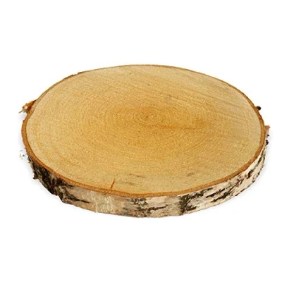 Afbeelding van matches21 Houten schijf berk echt hout boom decoratie voor Deko &amp; DIY 1 stuks Ø 25 30 cm