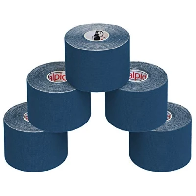 Afbeelding van ALPIDEX 5 Stuck Kinesiology Tape Veel kleuren m x cm Toepassingsfolder Elastisch Waterdicht Huidvriendelijk Fysio Spier Set, Kleur:Donkerblauw