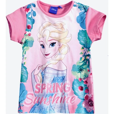 Afbeelding van Disney Frozen T shirt Spring Sunshine roze maat 122/128 (8 jaar)