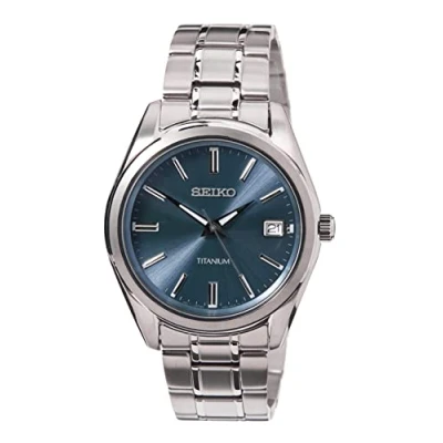 Afbeelding van Seiko SUR371P1 titanium horloge Horloges Grijs