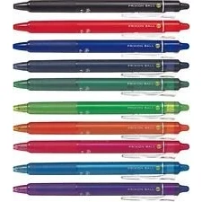 Afbeelding van Pilot Frixion, BL FR7 rollerball pen set, uitwisbaar, 0,7 mm tip, verschillende kleuren, set van 10 10er Clicker ohne Radierer Colourful