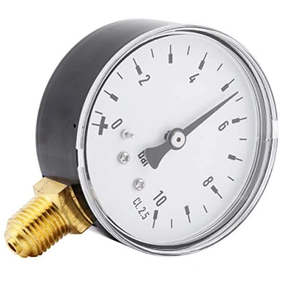 Afbeelding van Luchtolie watermanometer, waterdruktestmeter, drukmeetinstrument, met 1/4 inch NPT schroefdraadaansluiting en zijmontage, voor het meten van lucht, water, olie, gas