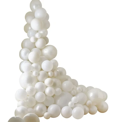 Afbeelding van Ginger Ray Witte &amp; crème balloon arch met parels DIY