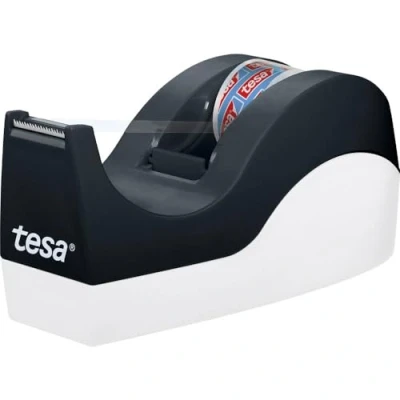 Afbeelding van Tesa Easy Cut Orca Tafelplakband (Zuivere Snit Met 1 Rol Tesafilm Kristalhelder), Zwart Wit