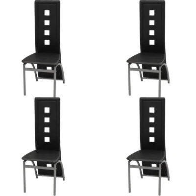 Afbeelding van Eetkamerstoelen 4 st kunstleer zwart