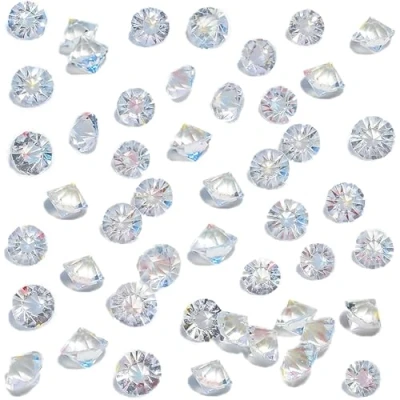 Afbeelding van HAKACC 500 stuks glazen decoratieve diamanten, 10 mm briljant heldere kristallen edelstenen voor bruiloft, gunsttafel, middenstuk