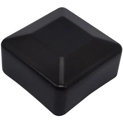 Afbeelding van SKIR&#039;CO (30 stuks) hekpaaldoppen, vierkant 60 x mm zwarte kunststof doppen voor hekpalen, zwart RAL 9005 kleur