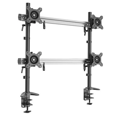 Afbeelding van HFTEK 4 voudige monitorarm houder tafelsteun voor schermen van 15 tot 27 inch met tafelklem VESA 75/100 (MP240C N)