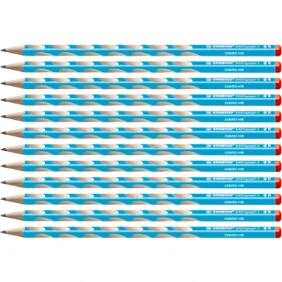 Afbeelding van Smal driekantig grafietpotlood voor rechtshandigen STABILO EASYgraph S in blauw 12 stuks hardheid HB