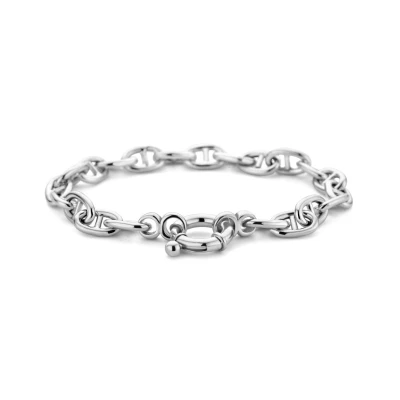 Afbeelding van zilver gerhodineerd armband met groot springslot 7,1 mm 19 cm 1336494