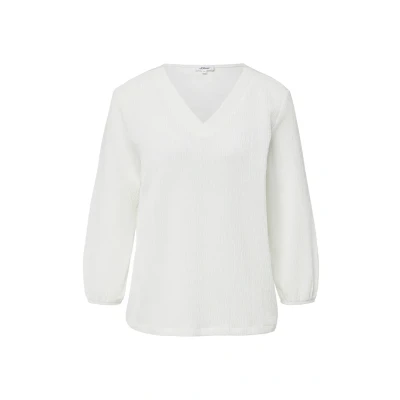 Afbeelding van s.Oliver À COL EN V ET Manches 3/4 Longsleeve, Dames, Maat: 34, Ecru