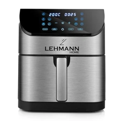 Afbeelding van Lehmann Friteuse heteluchtfriteuse XXL, 1800 W, 8 liter met maximaal 10 programma&#039;s, Air Fryer digitaal led touchscreen, temperatuurregeling 76 200 C, timer, gezonde levensmiddelen zonder olie