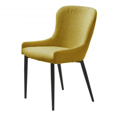 Afbeelding van Nordic Home Safa eetkamerstoel bouclé geel Boucle