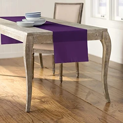 Afbeelding van LA, linnen polyester, popeline, tafelloper, violet, 35,56 x 274,3 0,04 cm