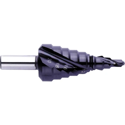 Afbeelding van Exact 796 / 07022 HSS Getrapte boor 4 20 mm TiAIN Gezamenlijke lengte 67 3 vlakken schacht 1 stuk(s)