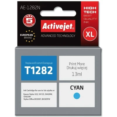 Afbeelding van Activejet Encre AE 1282N (remplacement Epson T1282; Suprême; 13 ml; bleu), Rendement élevé (XL), Cyan, à colorant, ml, 1 pièce(s), Paquet unique