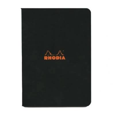 Afbeelding van RHODIA 119183C Zwart Piqué Notitieboek A5 Kleine vierkanten 96 pagina&#039;s Wit Clairefontaine Papier 80 g/m Zachte, resistente en waterdichte gecoate kaartomslag Classic