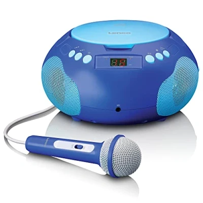 Afbeelding van Lenco SCD 620BU Draagbare radio/ CD player met microfoon Blauw Blue