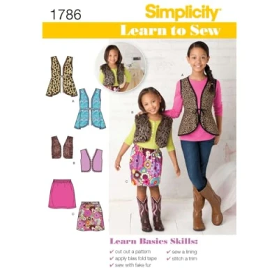 Afbeelding van Simplicity patroon 1786.k5 7 14 Learn to Sew kinderen en meisjes sportswear