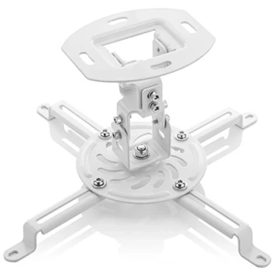 Afbeelding van deleyCON Universele Beamerbevestiging Projector Plafondbevestiging + 15 Kantelbaar 360 Draaibaar Draagvermogen tot 13,5Kg met Kabelgeleider Wit