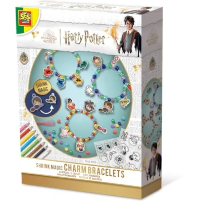 Afbeelding van SES Creative 09343 Harry Potter krimpfolie Magic Armbanden Set voor kinderen, gekleurde parelmix en figuur + kleurpotloden