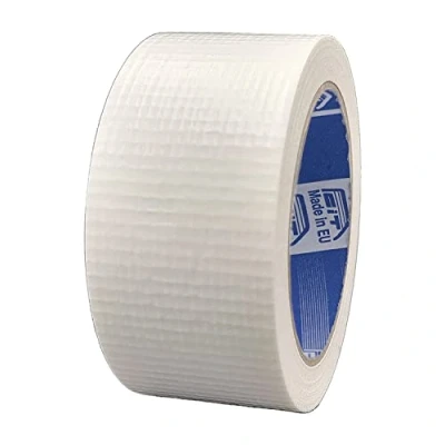 Afbeelding van ACIT Amerikaanse textielband, Wit, 50 mm x 25 m, waterdicht, voor reparaties en doe het zelvers, isolatie, textieltape, duct tape, geweven tape