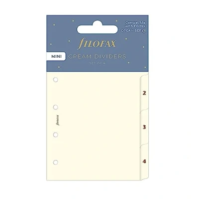Afbeelding van Filofax Mini Blank Dividers 4 tabs crème